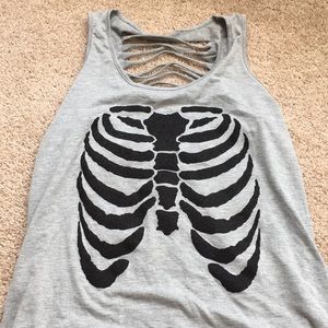flowy skeleton tank top
